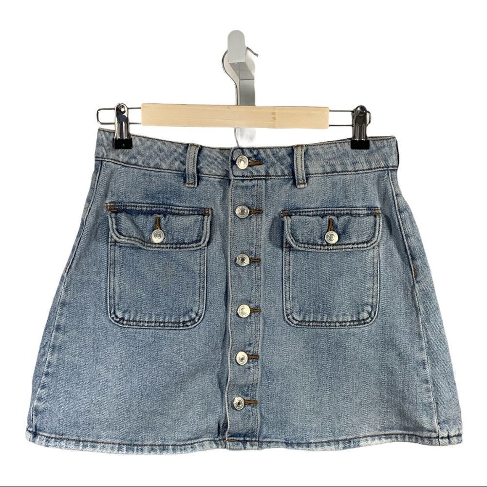 PACSUN Women’s Button Down Denim Mini Jean Skirt Blue Size 27